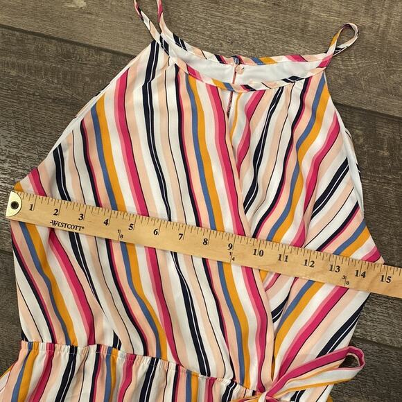 Mi Ami Women's Faux Wrap Striped Dress Multicolor Size M - Picture 3 of 9